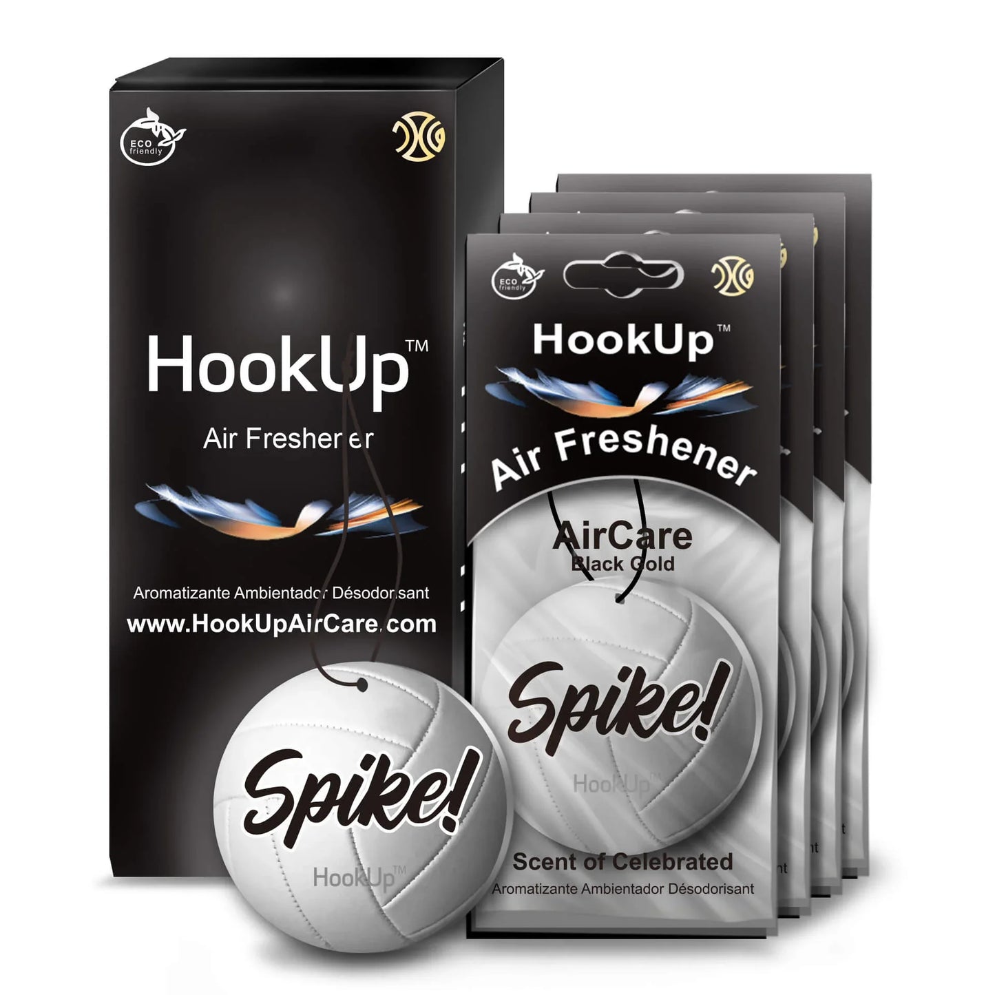 HookUp car air freshener premium scent hanging on rearview mirror