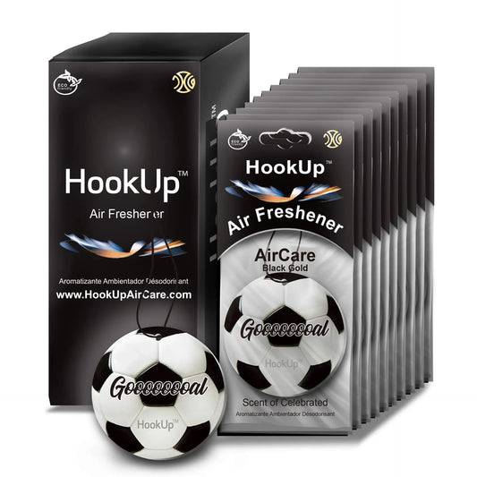 HookUp car air freshener premium scent hanging on rearview mirror