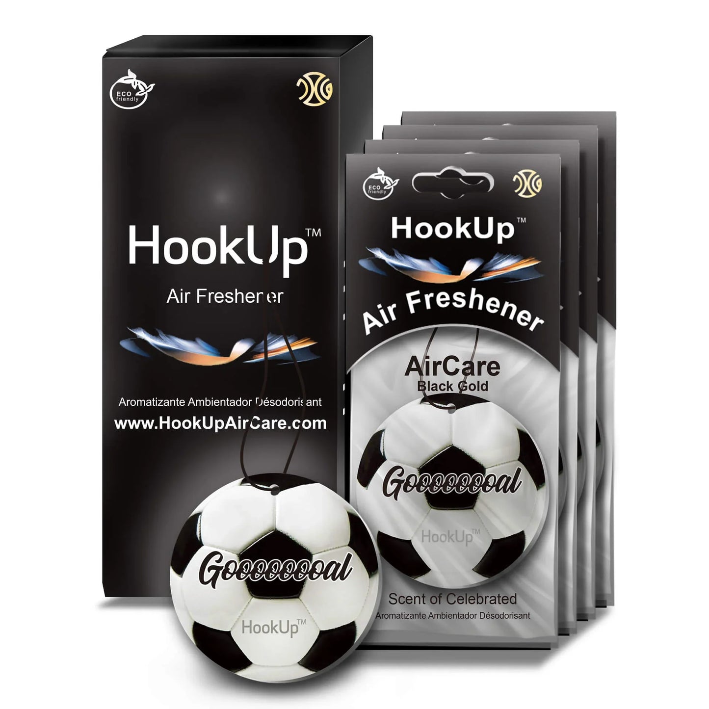 HookUp car air freshener premium scent hanging on rearview mirror