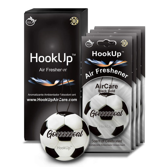 HookUp car air freshener premium scent hanging on rearview mirror