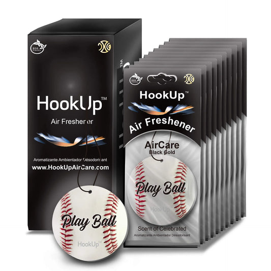 HookUp car air freshener premium scent hanging on rearview mirror