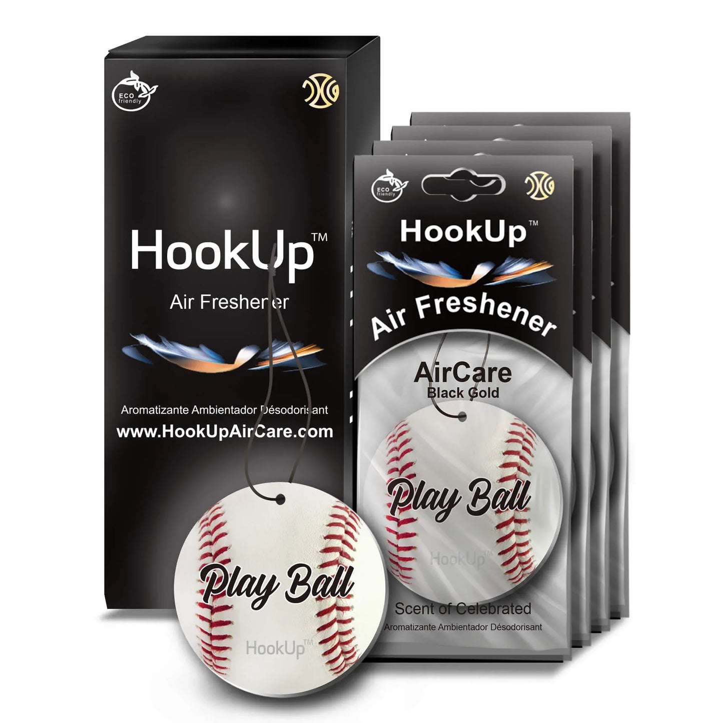 HookUp car air freshener premium scent hanging on rearview mirror