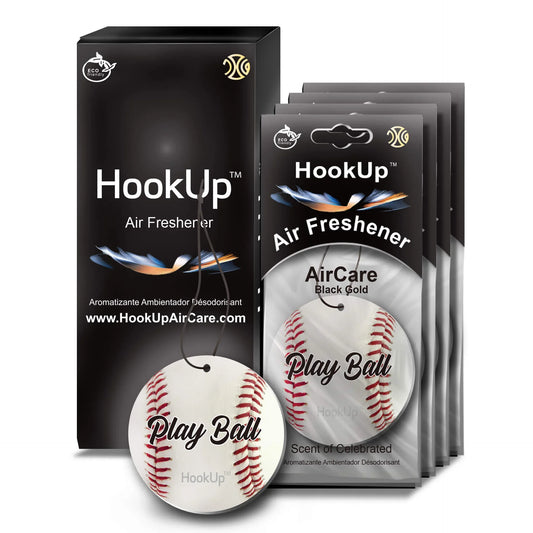 HookUp car air freshener premium scent hanging on rearview mirror