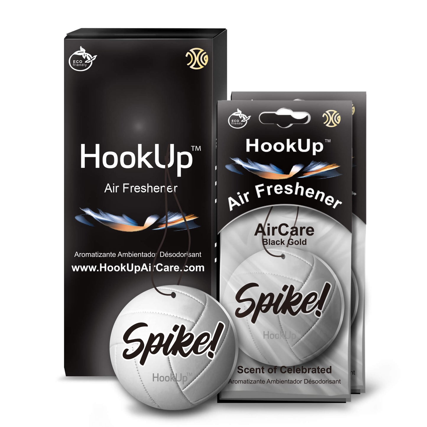 HookUp car air freshener premium scent hanging on rearview mirror