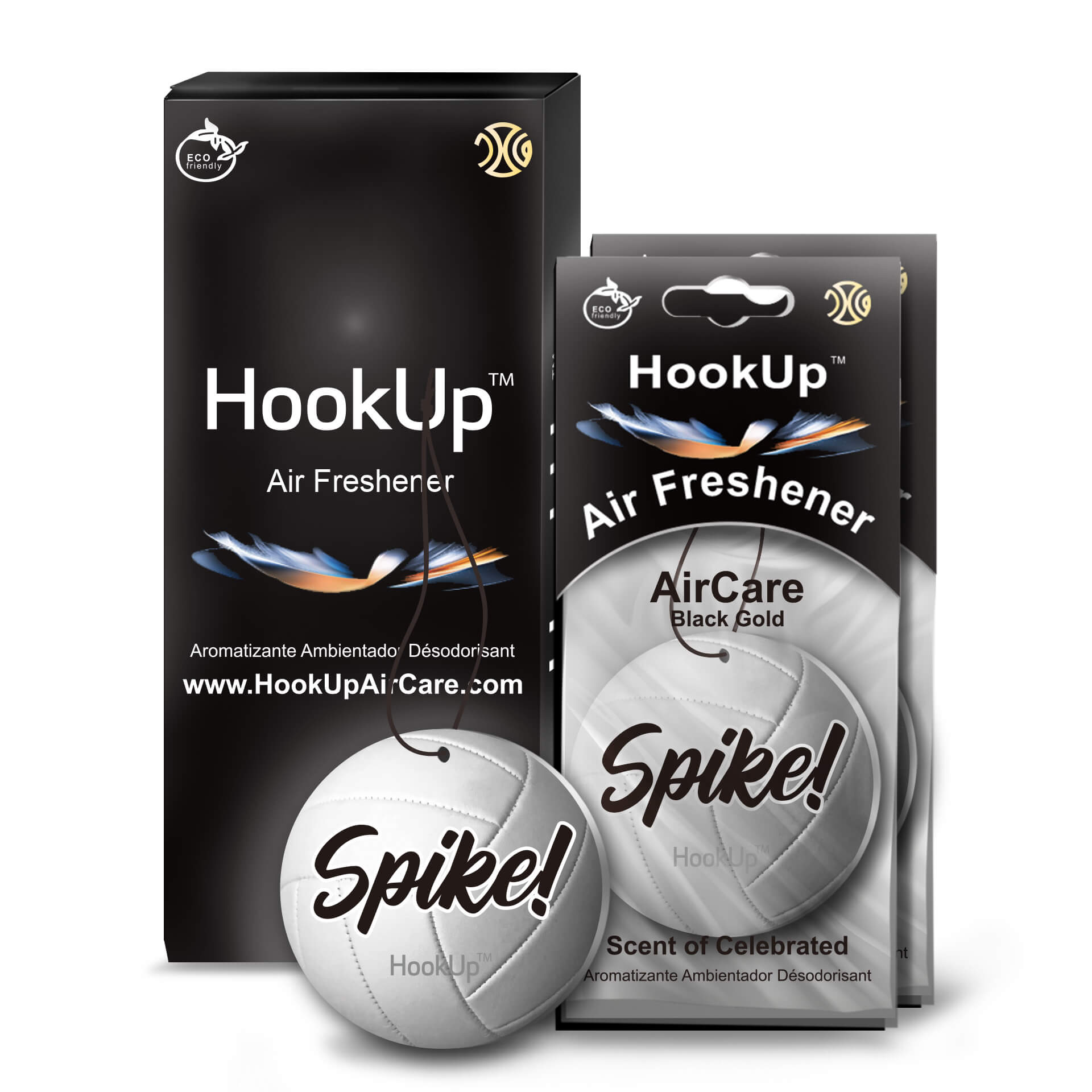 HookUp car air freshener premium scent hanging on rearview mirror