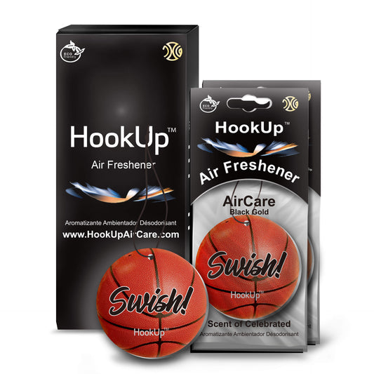 HookUp car air freshener premium scent hanging on rearview mirror