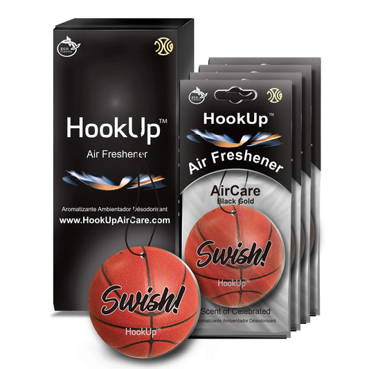 HookUp car air freshener premium scent hanging on rearview mirror