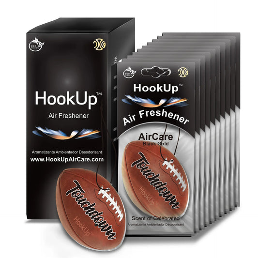 HookUp car air freshener premium scent hanging on rearview mirror