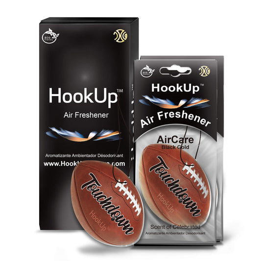 HookUp car air freshener premium scent hanging on rearview mirror