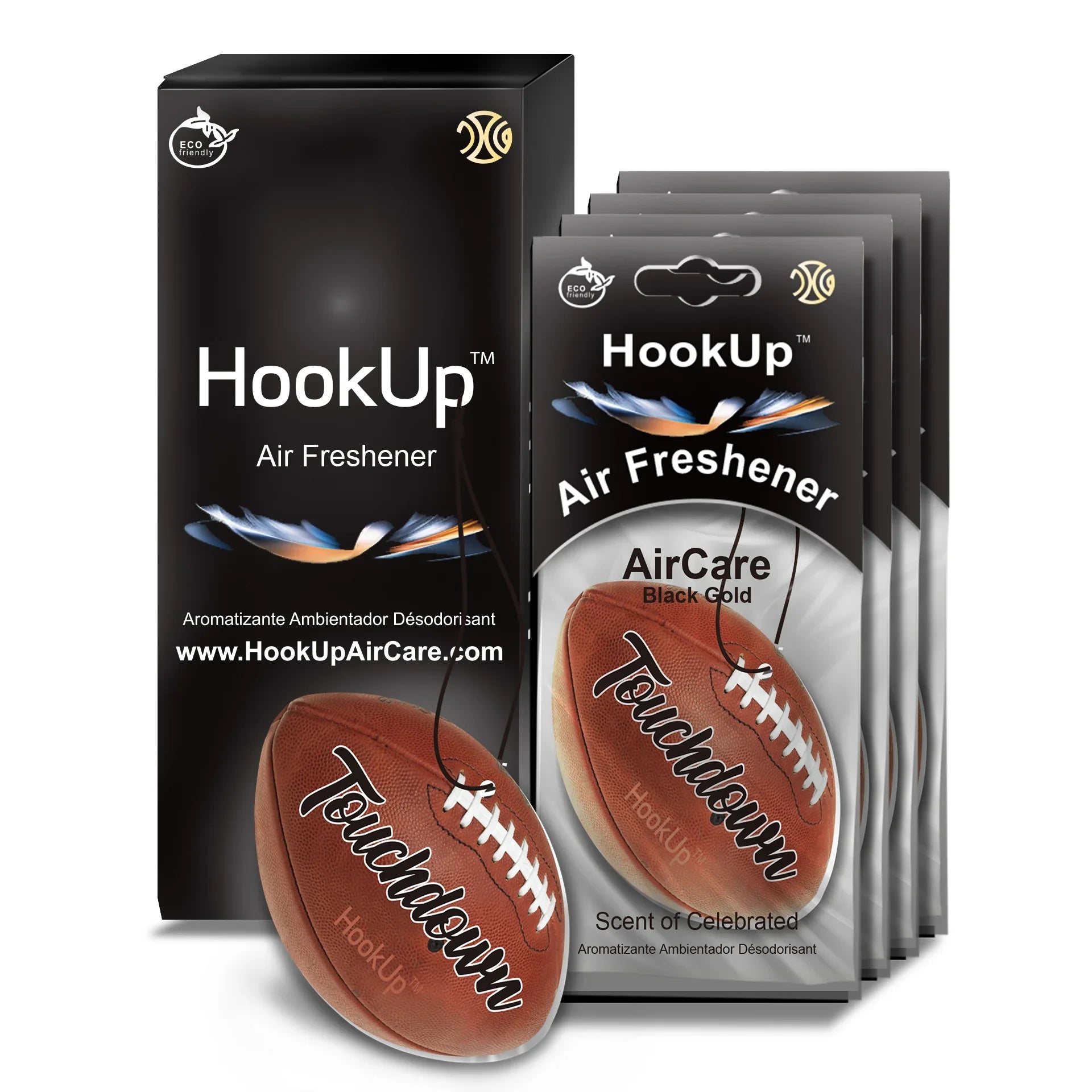 HookUp car air freshener premium scent hanging on rearview mirror